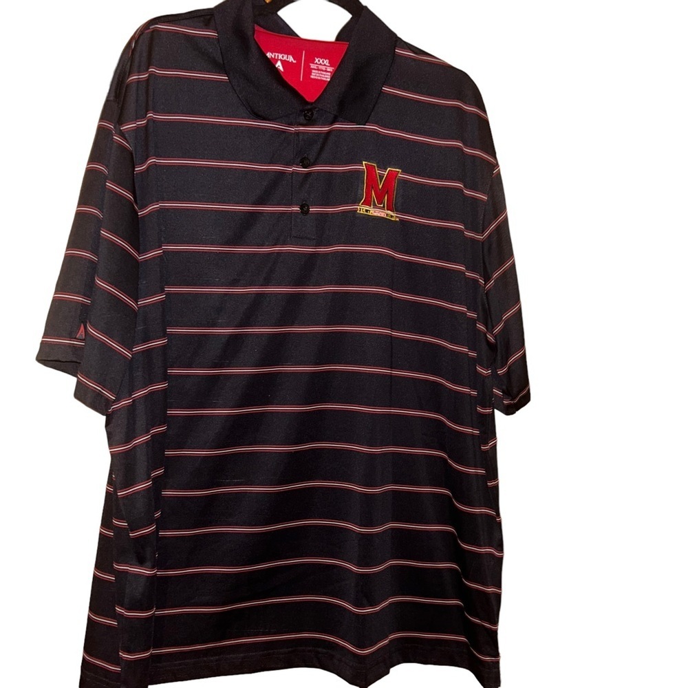 University of Maryland Terrapins NCAA Mens Embroidered stripe Polo 3X Terps XXXL